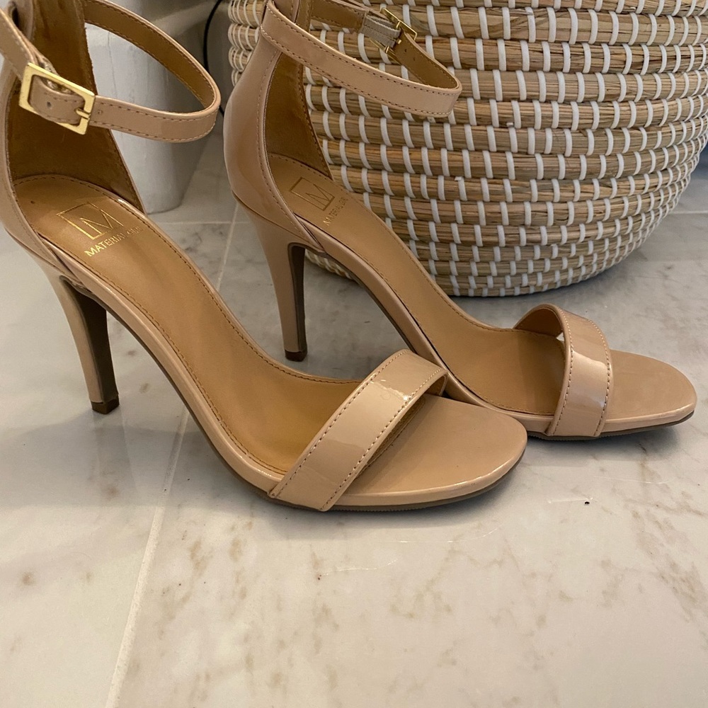 Tan, Ankle strap heel